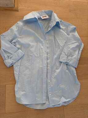 Avenue Light Blue Women's Button-Down Shirt